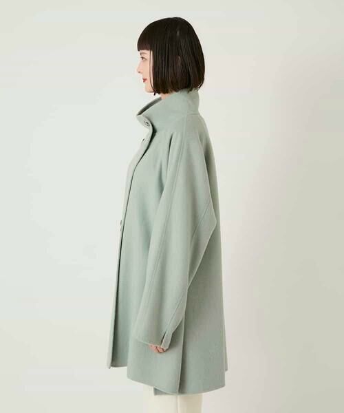 HIROKO BIS GRANDE / ヒロコビス グランデ その他アウター | 【大きいサイズ】スタンドカラーリバージャージーコート | 詳細1