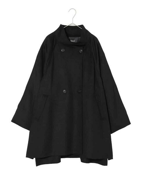 HIROKO BIS GRANDE / ヒロコビス グランデ その他アウター | 【大きいサイズ】スタンドカラーリバージャージーコート（ブラック）