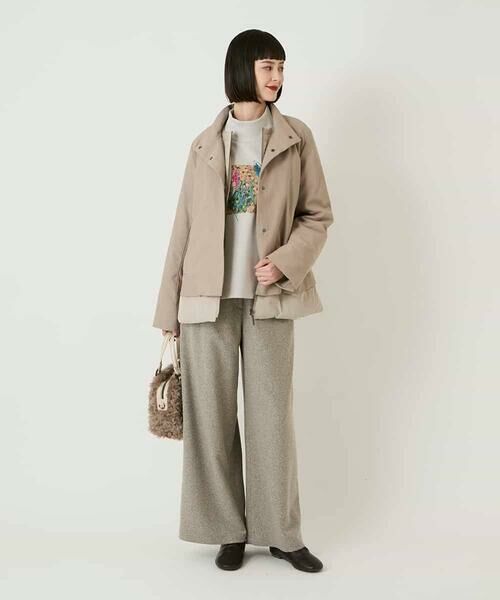 HIROKO BIS GRANDE / ヒロコビス グランデ ダウンジャケット・ベスト | 【大きいサイズ】レイヤード風ツイルダウンコート | 詳細12