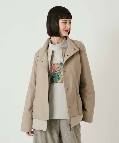 HIROKO BIS GRANDE / ヒロコビス グランデ ダウンジャケット・ベスト | 【大きいサイズ】レイヤード風ツイルダウンコート | 詳細4