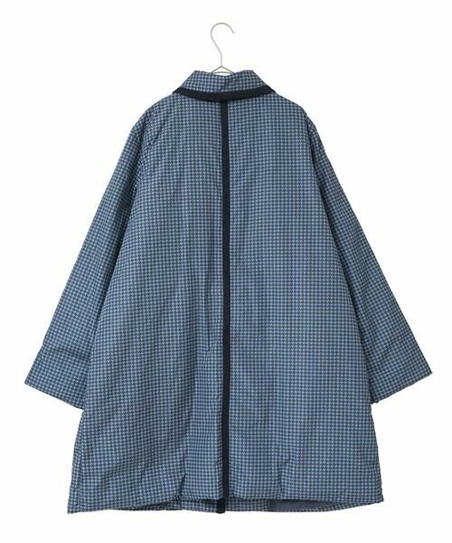 HIROKO BIS GRANDE / ヒロコビス グランデ ダウンジャケット・ベスト | 【大きいサイズ】千鳥プリントテープアクセントダウンコート | 詳細1