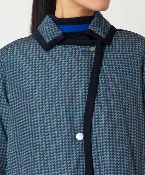 HIROKO BIS GRANDE / ヒロコビス グランデ ダウンジャケット・ベスト | 【大きいサイズ】千鳥プリントテープアクセントダウンコート | 詳細12