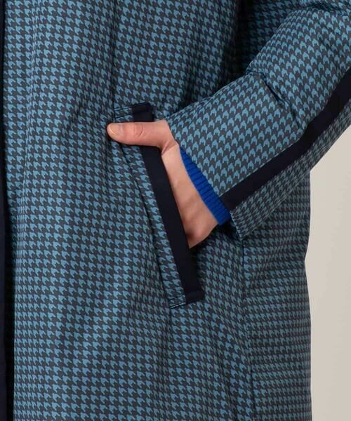 HIROKO BIS GRANDE / ヒロコビス グランデ ダウンジャケット・ベスト | 【大きいサイズ】千鳥プリントテープアクセントダウンコート | 詳細14