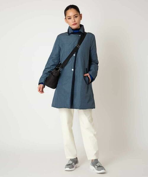 HIROKO BIS GRANDE / ヒロコビス グランデ ダウンジャケット・ベスト | 【大きいサイズ】千鳥プリントテープアクセントダウンコート | 詳細18