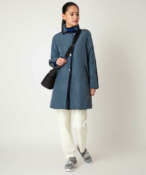 HIROKO BIS GRANDE / ヒロコビス グランデ ダウンジャケット・ベスト | 【大きいサイズ】千鳥プリントテープアクセントダウンコート | 詳細19