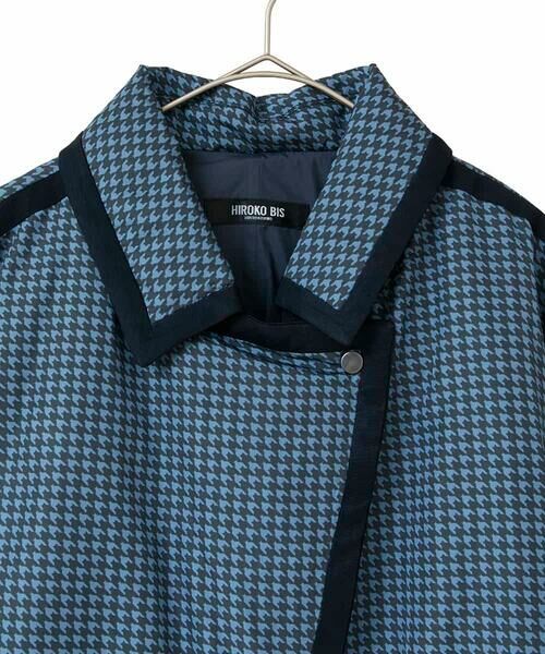 HIROKO BIS GRANDE / ヒロコビス グランデ ダウンジャケット・ベスト | 【大きいサイズ】千鳥プリントテープアクセントダウンコート | 詳細2