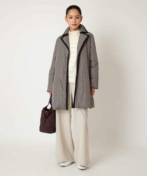 HIROKO BIS GRANDE / ヒロコビス グランデ ダウンジャケット・ベスト | 【大きいサイズ】千鳥プリントテープアクセントダウンコート | 詳細24