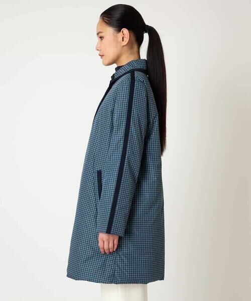 HIROKO BIS GRANDE / ヒロコビス グランデ ダウンジャケット・ベスト | 【大きいサイズ】千鳥プリントテープアクセントダウンコート | 詳細9