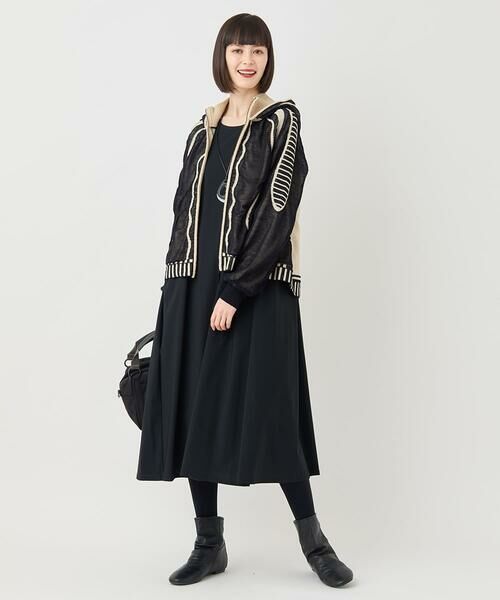 HIROKO BIS GRANDE / ヒロコビス グランデ ニット・セーター | 【大きいサイズ】ジャカードニットブルゾン | 詳細1