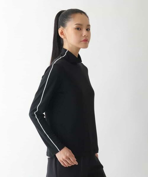 HIROKO BIS GRANDE / ヒロコビス グランデ カットソー | 【大きいサイズ】配色ラインハイネックインナートップ /洗える | 詳細5