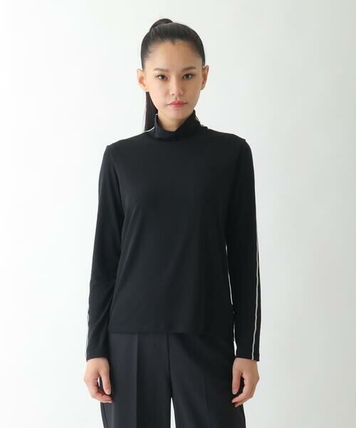 HIROKO BIS GRANDE / ヒロコビス グランデ カットソー | 【大きいサイズ】配色ラインハイネックインナートップ /洗える | 詳細6