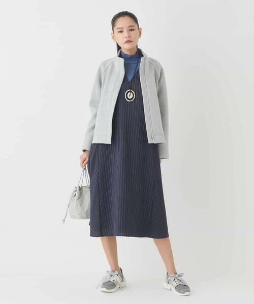 HIROKO BIS GRANDE / ヒロコビス グランデ ロング・マキシ丈スカート | 【大きいサイズ】ピンストライプフレアジャンパースカート | 詳細18