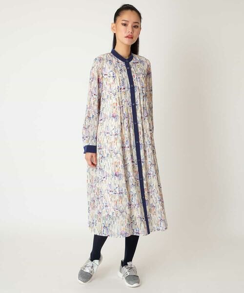 HIROKO BIS GRANDE / ヒロコビス グランデ ロング・マキシ丈ワンピース | 【大きいサイズ】アイリスモチーフタックワンピース | 詳細15