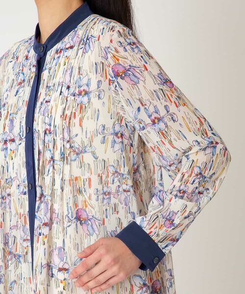 HIROKO BIS GRANDE / ヒロコビス グランデ ロング・マキシ丈ワンピース | 【大きいサイズ】アイリスモチーフタックワンピース | 詳細9