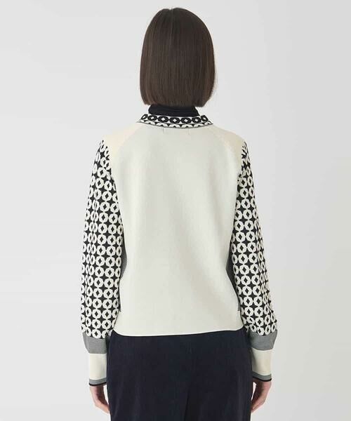 HIROKO BIS GRANDE / ヒロコビス グランデ カーディガン・ボレロ | 【大きいサイズ】ジャカード×インターシャ幾何柄ニットカーディガン | 詳細2