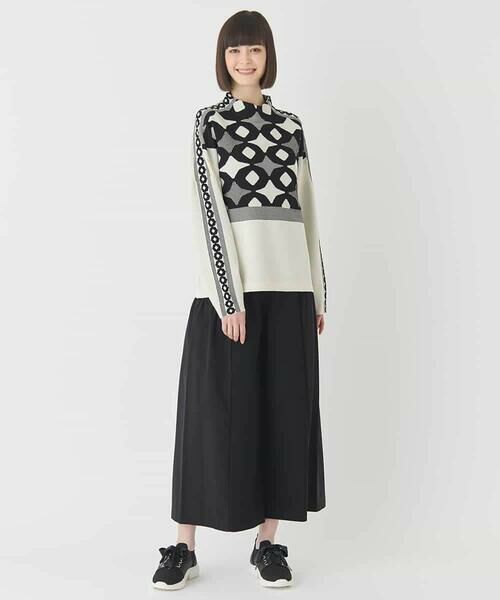 HIROKO BIS GRANDE / ヒロコビス グランデ ニット・セーター | 【大きいサイズ】ジャカード×インターシャ幾何柄ニットプルオーバー | 詳細4
