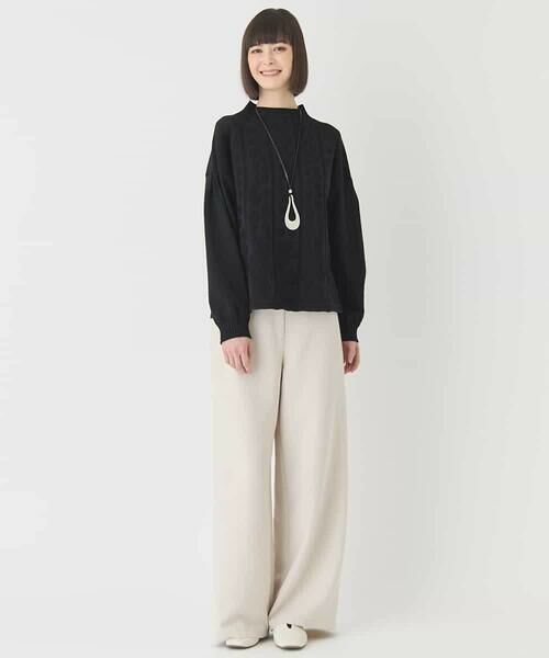 HIROKO BIS GRANDE / ヒロコビス グランデ ニット・セーター | 【大きいサイズ】ボリュームスリーブドットジャカードニットトップ | 詳細14