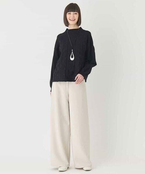 HIROKO BIS GRANDE / ヒロコビス グランデ ニット・セーター | 【大きいサイズ】ボリュームスリーブドットジャカードニットトップ | 詳細15