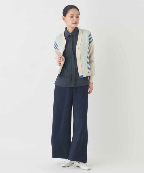 HIROKO BIS GRANDE / ヒロコビス グランデ ニット・セーター | 【大きいサイズ】ボーダーミックスニットカーディガン | 詳細4