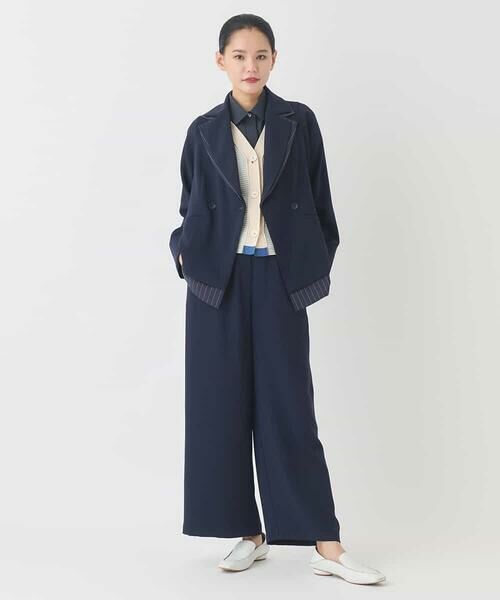 HIROKO BIS GRANDE / ヒロコビス グランデ ニット・セーター | 【大きいサイズ】ボーダーミックスニットカーディガン | 詳細8