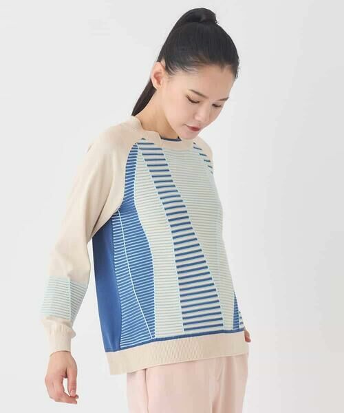 HIROKO BIS GRANDE / ヒロコビス グランデ ニット・セーター | 【大きいサイズ】ボーダーミックスニットプルオーバー | 詳細15