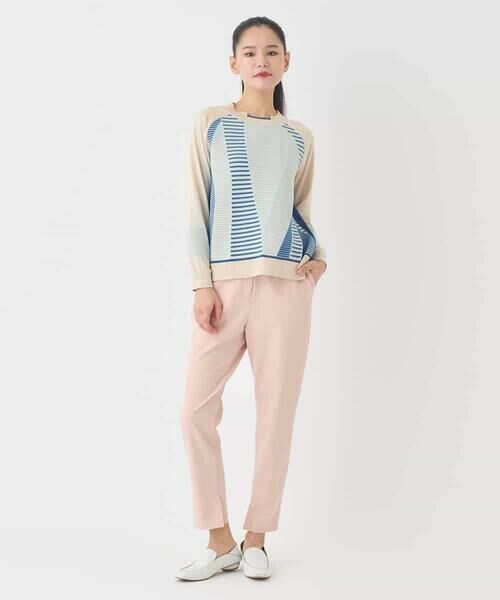 HIROKO BIS GRANDE / ヒロコビス グランデ ニット・セーター | 【大きいサイズ】ボーダーミックスニットプルオーバー | 詳細19