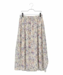 HIROKO BIS GRANDE / ヒロコビス グランデ ロング・マキシ丈スカート | 【大きいサイズ】アイリスフラワープリントシアースカート