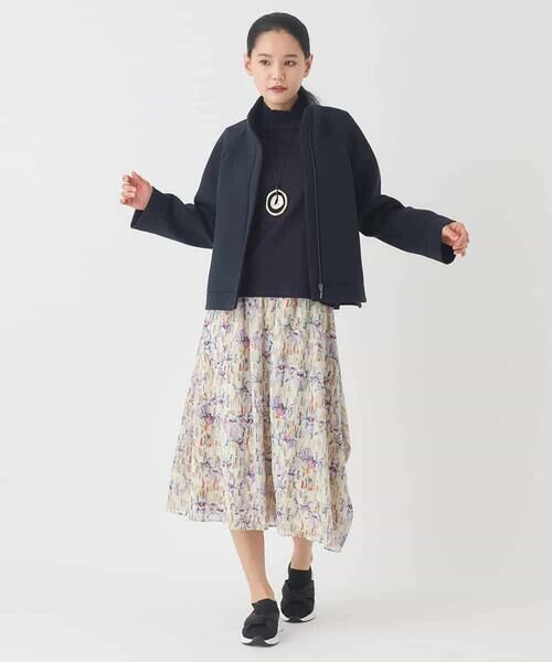 HIROKO BIS GRANDE / ヒロコビス グランデ ロング・マキシ丈スカート | 【大きいサイズ】アイリスフラワープリントシアースカート | 詳細12