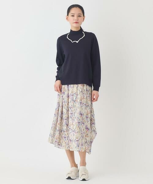 HIROKO BIS GRANDE / ヒロコビス グランデ ロング・マキシ丈スカート | 【大きいサイズ】アイリスフラワープリントシアースカート | 詳細14