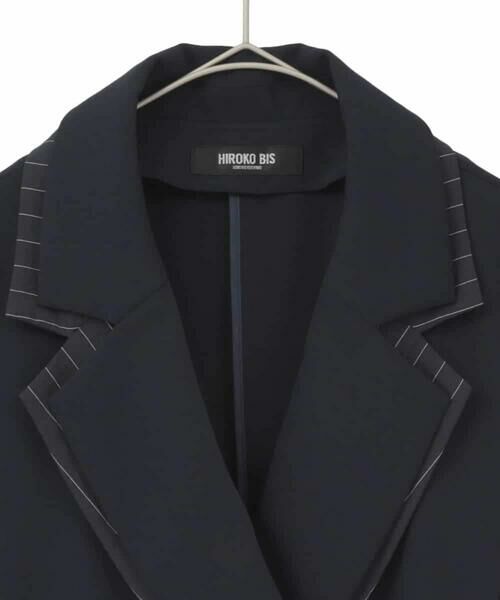HIROKO BIS GRANDE / ヒロコビス グランデ テーラードジャケット | 【大きいサイズ】無地×ストライプレイヤード風ジャケット | 詳細13