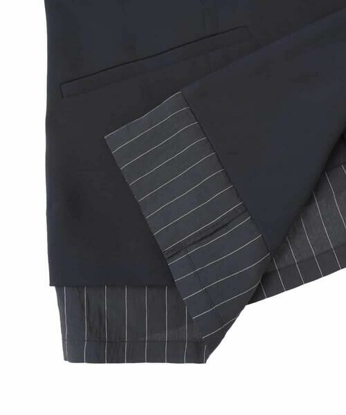 HIROKO BIS GRANDE / ヒロコビス グランデ テーラードジャケット | 【大きいサイズ】無地×ストライプレイヤード風ジャケット | 詳細17