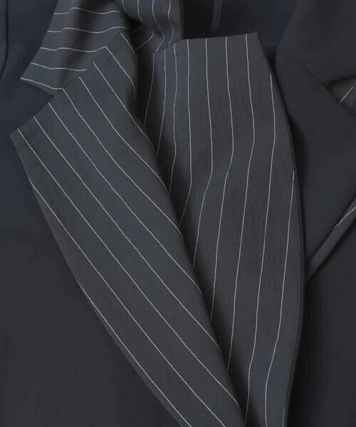 HIROKO BIS GRANDE / ヒロコビス グランデ テーラードジャケット | 【大きいサイズ】無地×ストライプレイヤード風ジャケット | 詳細19