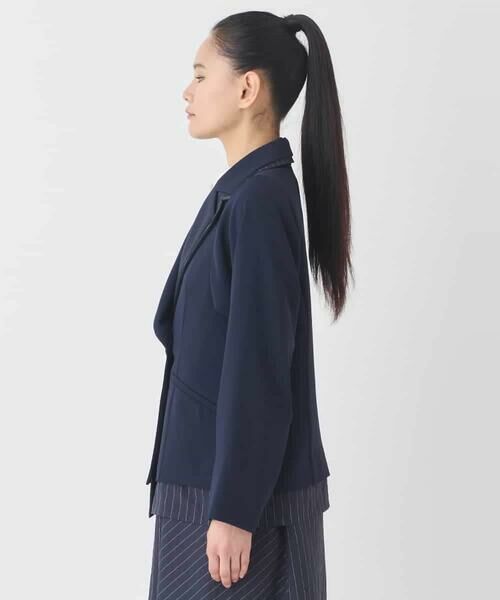 HIROKO BIS GRANDE / ヒロコビス グランデ テーラードジャケット | 【大きいサイズ】無地×ストライプレイヤード風ジャケット | 詳細3