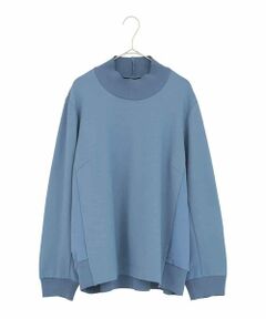 HIROKO BIS GRANDE / ヒロコビス グランデ カットソー | 【大きいサイズ】異素材切り替えハイネックプルオーバー