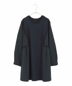 HIROKO BIS GRANDE / ヒロコビス グランデ チュニック | 【大きいサイズ】異素材切り替えチュニックプルオーバー