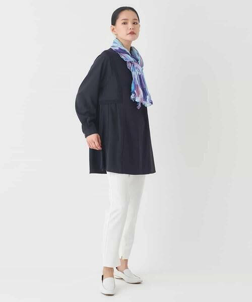 HIROKO BIS GRANDE / ヒロコビス グランデ チュニック | 【大きいサイズ】異素材切り替えチュニックプルオーバー | 詳細16