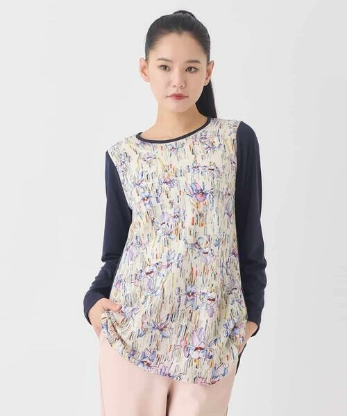 HIROKO BIS GRANDE / ヒロコビス グランデ チュニック | 【大きいサイズ】アイリスフラワープリントチュニック | 詳細10