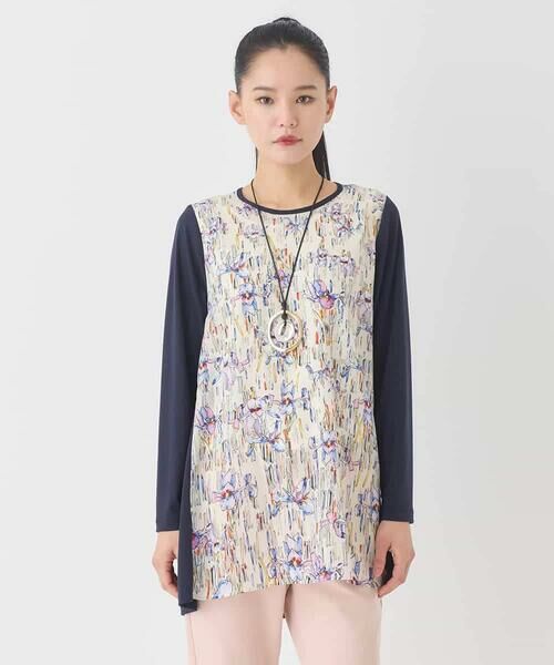 HIROKO BIS GRANDE / ヒロコビス グランデ チュニック | 【大きいサイズ】アイリスフラワープリントチュニック | 詳細7