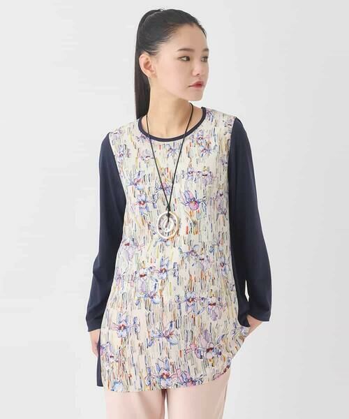 HIROKO BIS GRANDE / ヒロコビス グランデ チュニック | 【大きいサイズ】アイリスフラワープリントチュニック | 詳細9