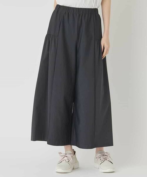 HIROKO BIS GRANDE / ヒロコビス グランデ その他パンツ | 【大きいサイズ/日本製】エアシルキー切り替えギャザーパンツ（グレー）