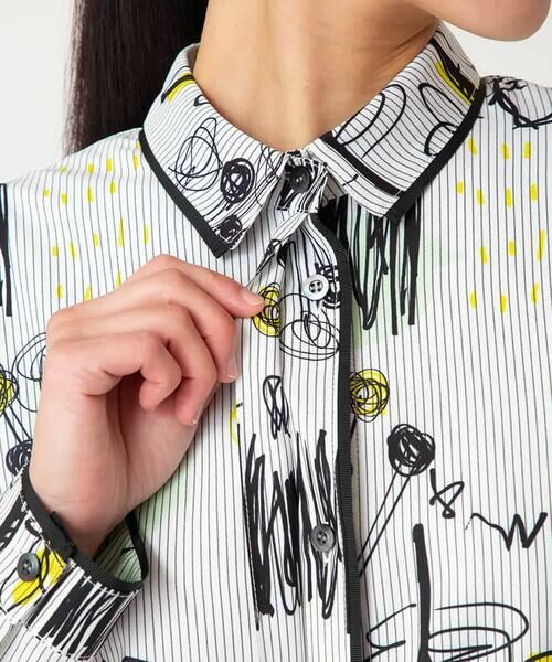 HIROKO BIS GRANDE / ヒロコビス グランデ シャツ・ブラウス | 【大きいサイズ】POPプリントストライプブラウス | 詳細13