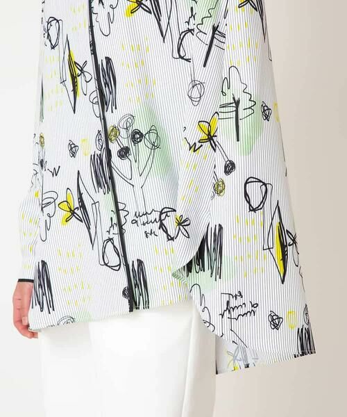 HIROKO BIS GRANDE / ヒロコビス グランデ シャツ・ブラウス | 【大きいサイズ】POPプリントストライプブラウス | 詳細16