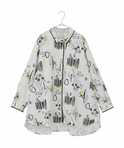 HIROKO BIS GRANDE / ヒロコビス グランデ シャツ・ブラウス | 【大きいサイズ】POPプリントストライプブラウス | 詳細2