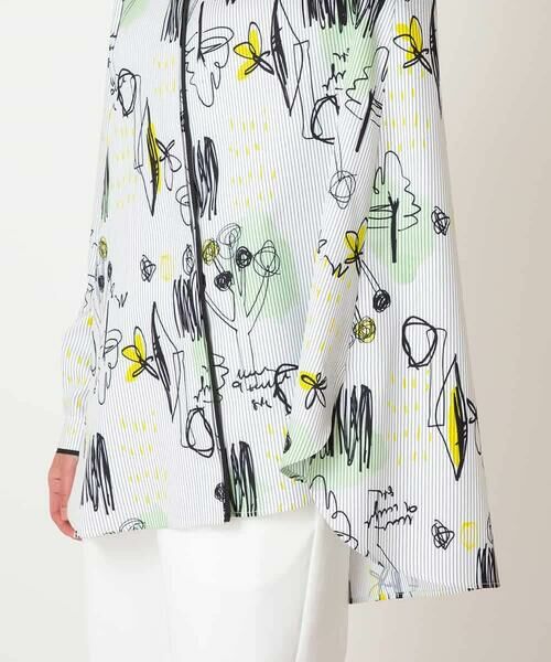 HIROKO BIS GRANDE / ヒロコビス グランデ シャツ・ブラウス | 【大きいサイズ】POPプリントストライプブラウス | 詳細9