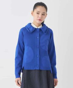 HIROKO BIS GRANDE / ヒロコビス グランデ ニット・セーター | 【大きいサイズ】ドットジャガードペプラムニットカーディガン