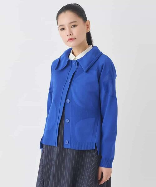 HIROKO BIS GRANDE / ヒロコビス グランデ ニット・セーター | 【大きいサイズ】ドットジャガードペプラムニットカーディガン | 詳細3