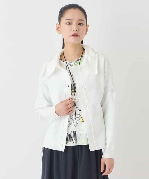 HIROKO BIS GRANDE / ヒロコビス グランデ ニット・セーター | 【大きいサイズ】ドットジャガードペプラムニットカーディガン | 詳細7