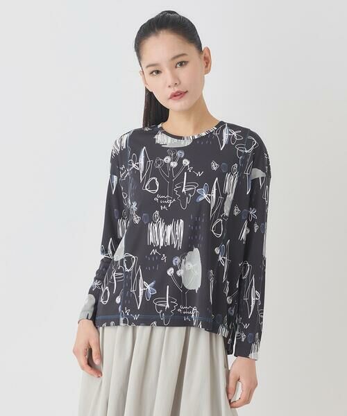 HIROKO BIS GRANDE / ヒロコビス グランデ カットソー | 【大きいサイズ】アートプリントカットソー | 詳細10