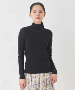 HIROKO BIS GRANDE / ヒロコビス グランデ カットソー | 【大きいサイズ】シアーハイネックカットソー