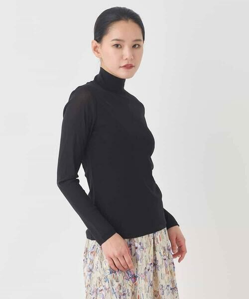 HIROKO BIS GRANDE / ヒロコビス グランデ カットソー | 【大きいサイズ】シアーハイネックカットソー /洗濯機で洗える | 詳細11